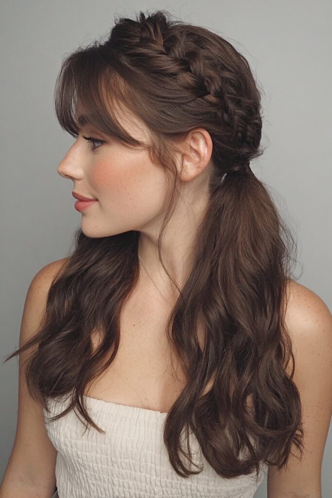 A person with classic half up half down pigtails hairstyle