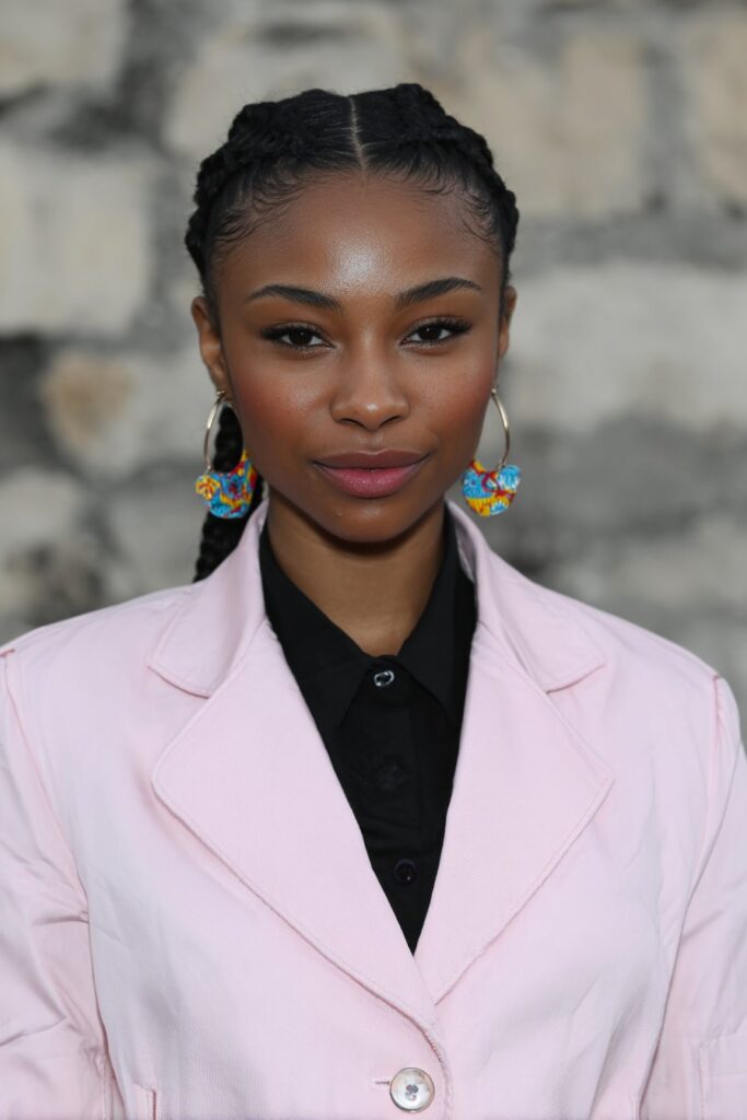 Girl with natural-looking feed-in braids style