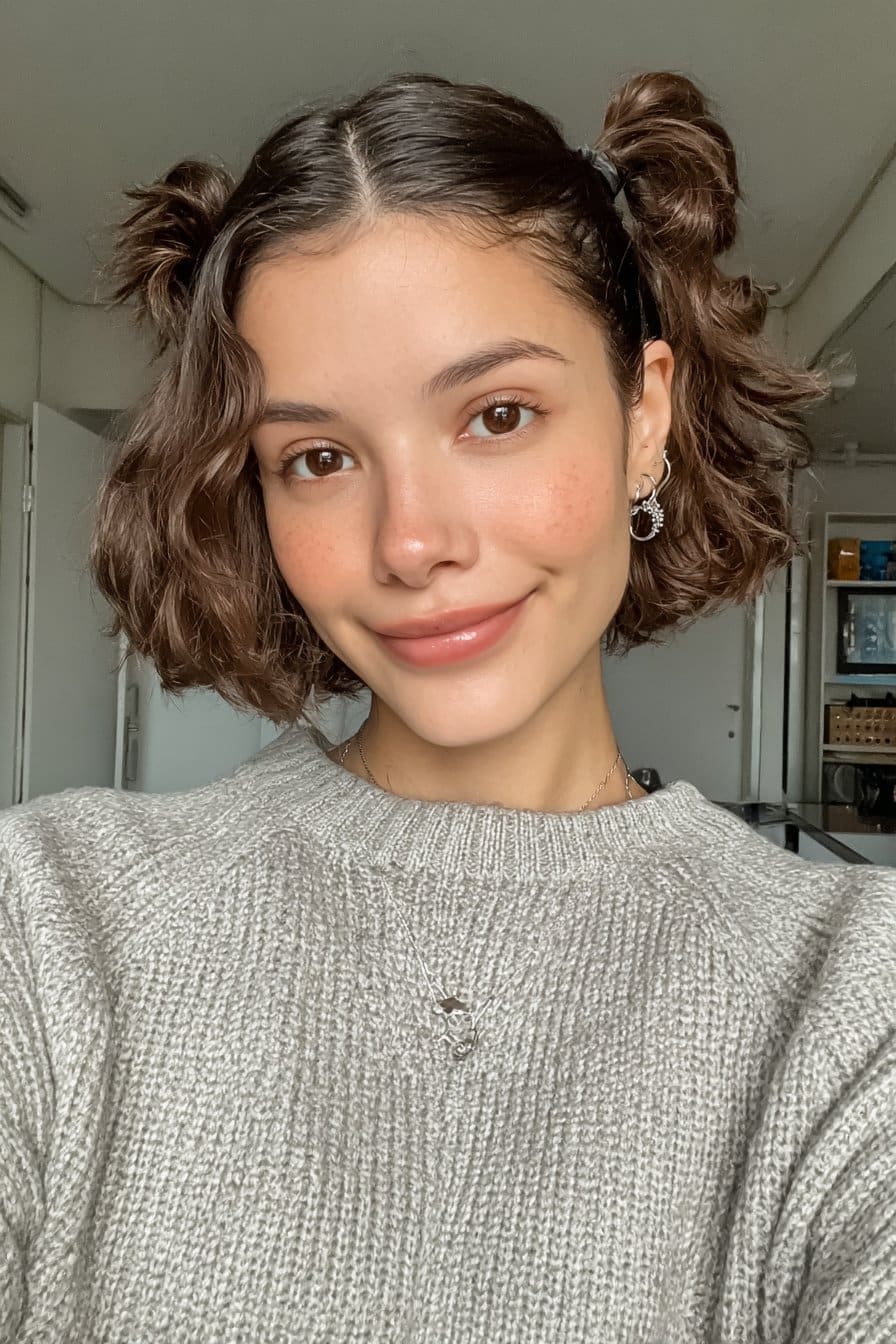 17 Stunning Half Up Half Down Pigtails to Try Today 4 Half Up Pigtails for Short Hair