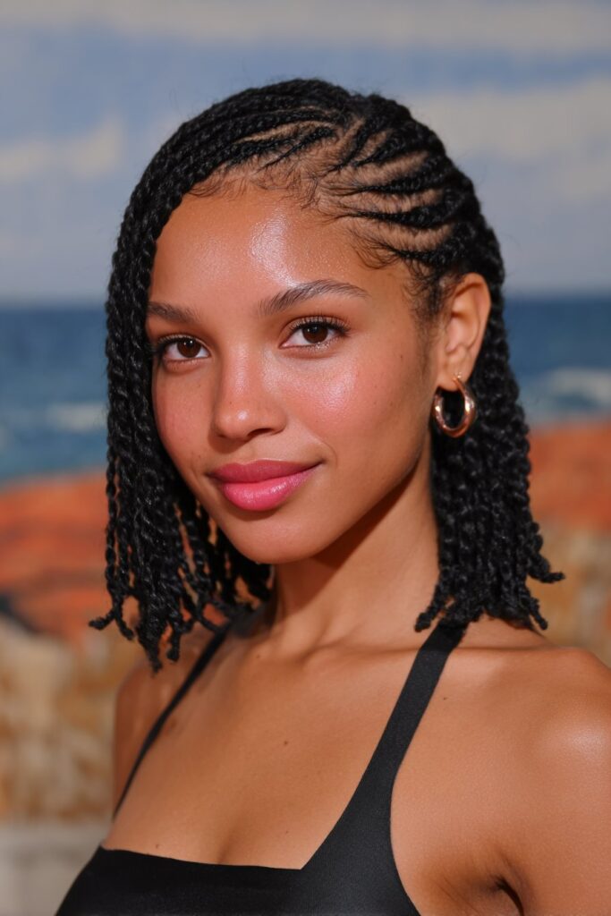 Long Senegalese twists giving a smooth and protective finish