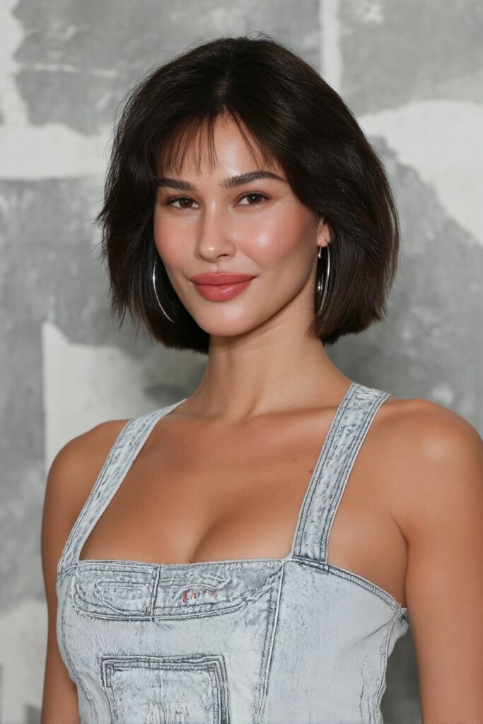 girl with shoulder-length knotless bob