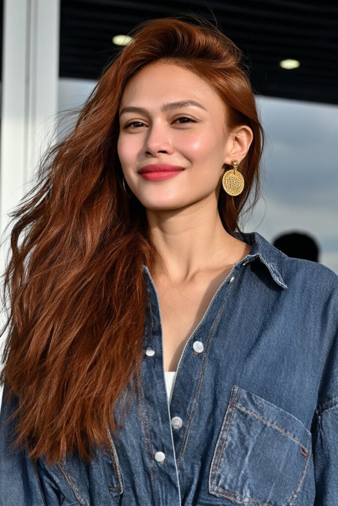 Woman with a stacked bob haircut featuring voluminous layers.