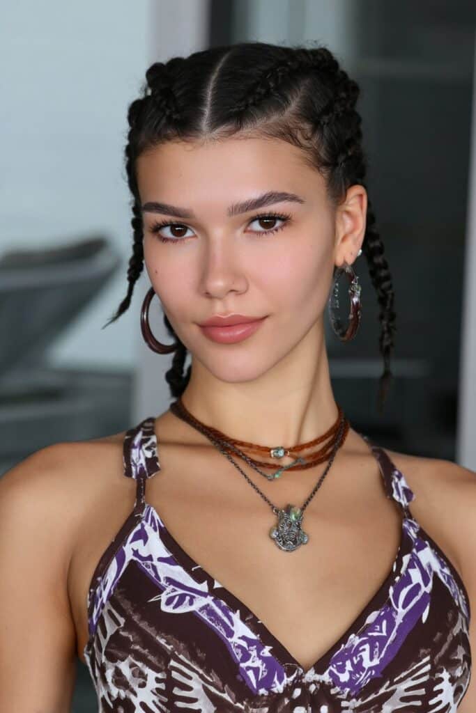 girl with twist boho bob braids