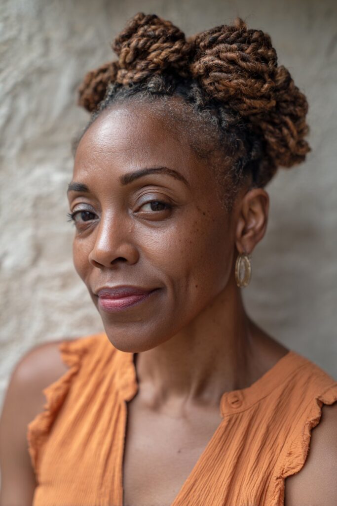 Twists featuring contrasting colors, creating a striking dual-shaded look.