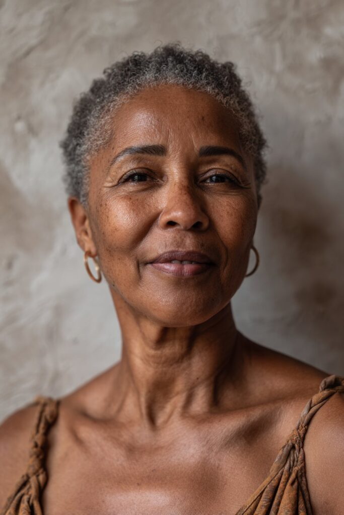 Flat twists along the scalp combined with loose, defined curls for a textured, natural look.