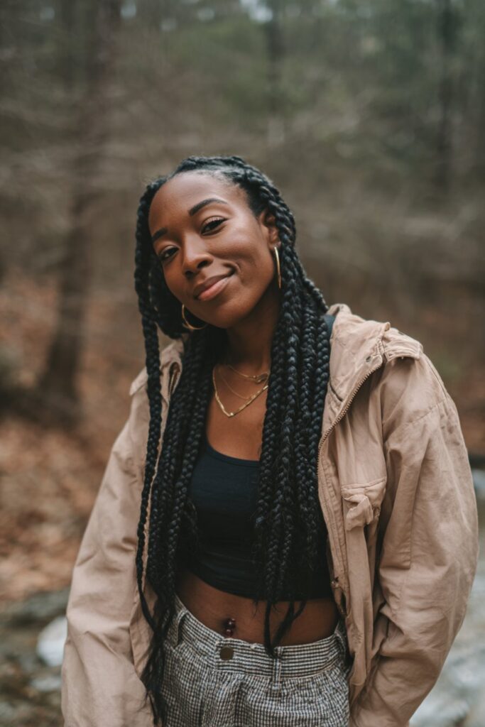 Large, thick braids made with bigger sections for a bold, statement style.