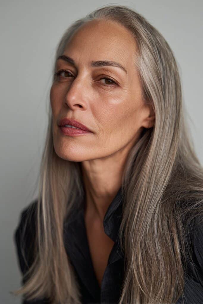 Pixie bob hybrid cut with short back and longer top for straight hair.