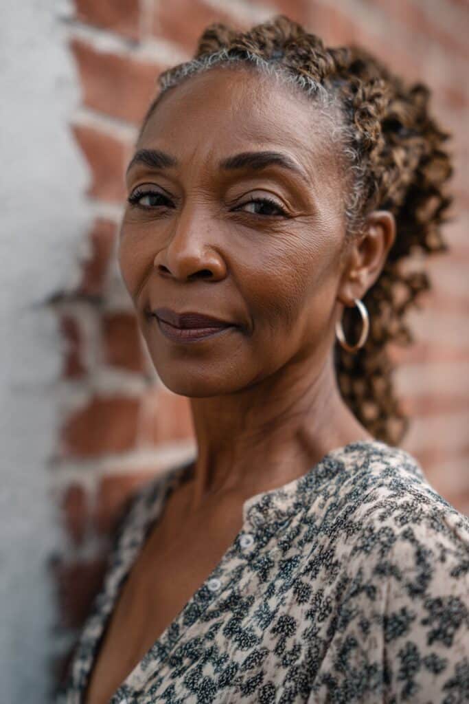 Braids blended with loose, bouncy curls for a fun, textured, voluminous style.