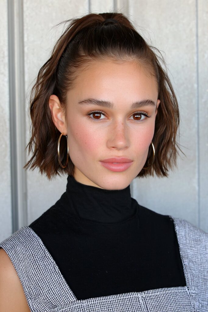 An elegant, quick hair stick twist bun perfect for a minimalist school look.