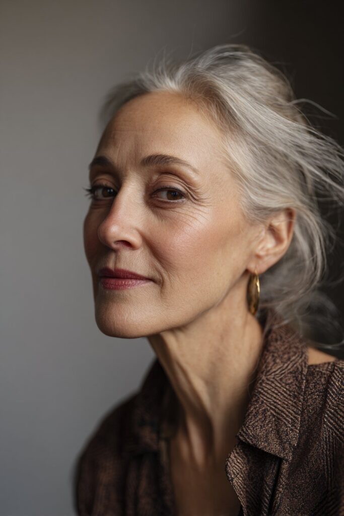 Tapered short haircut with added crown volume for women with fine or thin hair.