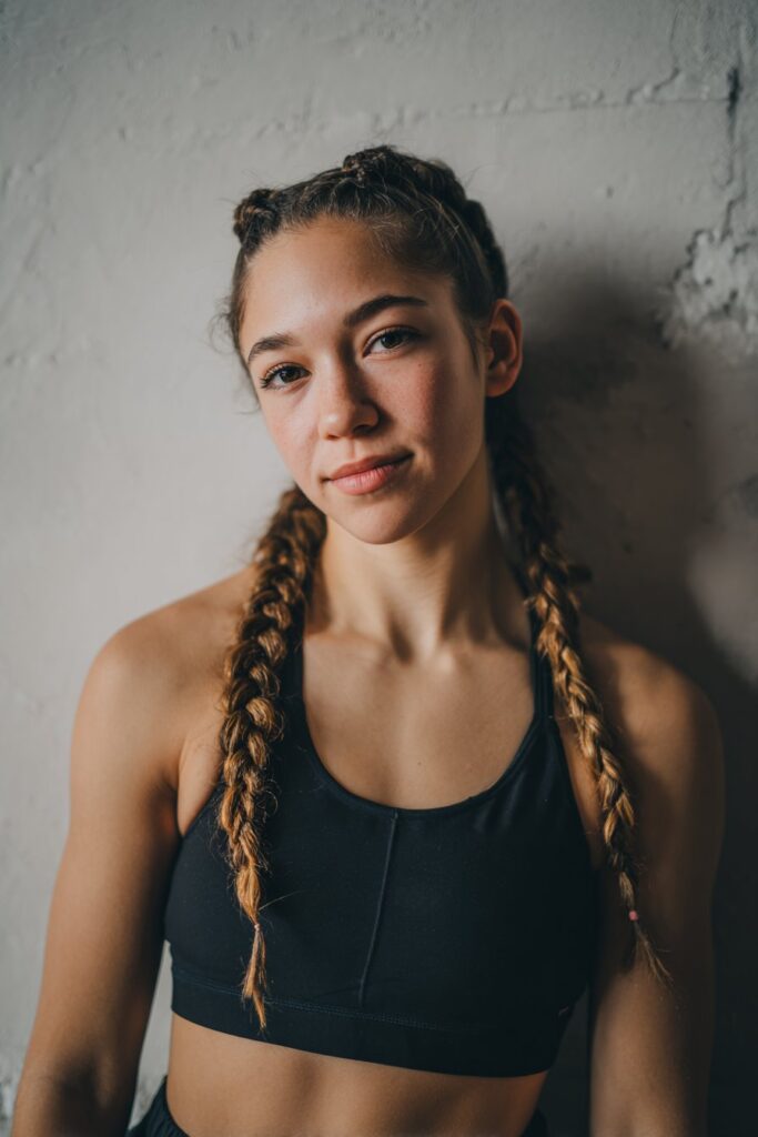 A braid wrapped around the head like a crown, often leaving the rest of the hair loose.