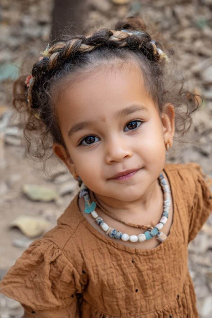 Braided crown decorated with beads