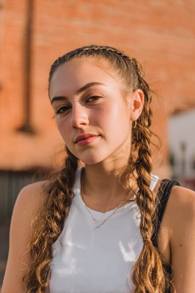 Braid styled like headband