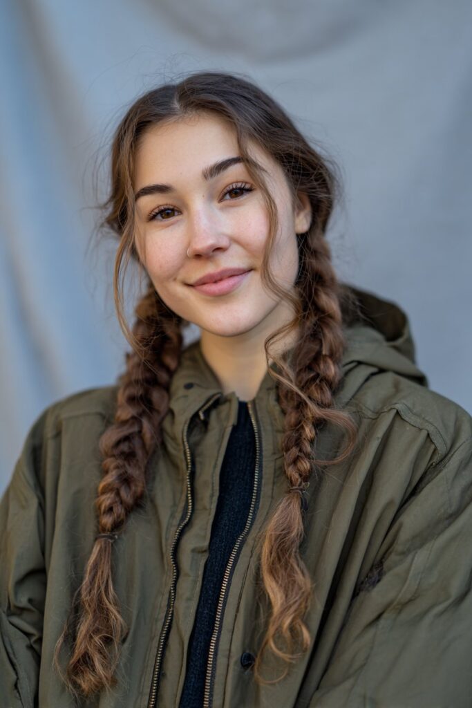 Two classic French braids