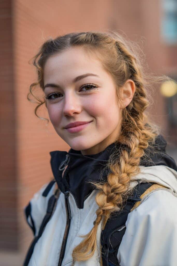 Dutch braid wrapped as crown
