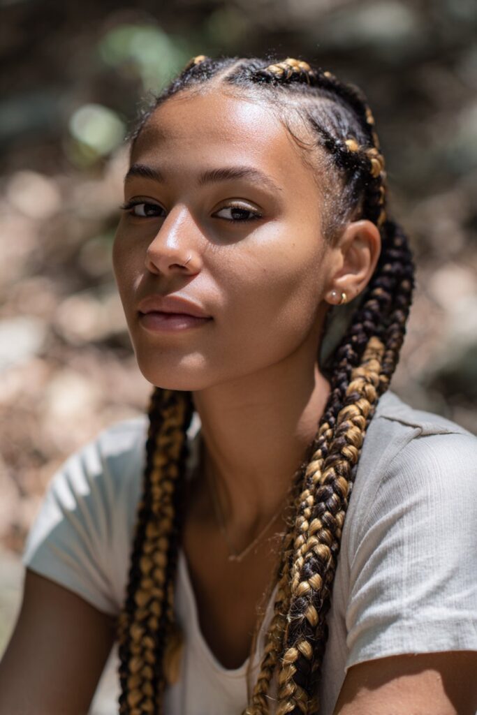Cornrows and braids enhanced with subtle or bold color added throughout for contrast.