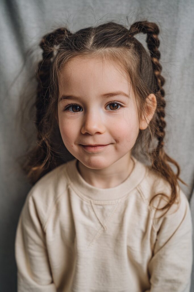 Half-up ponytail with braids