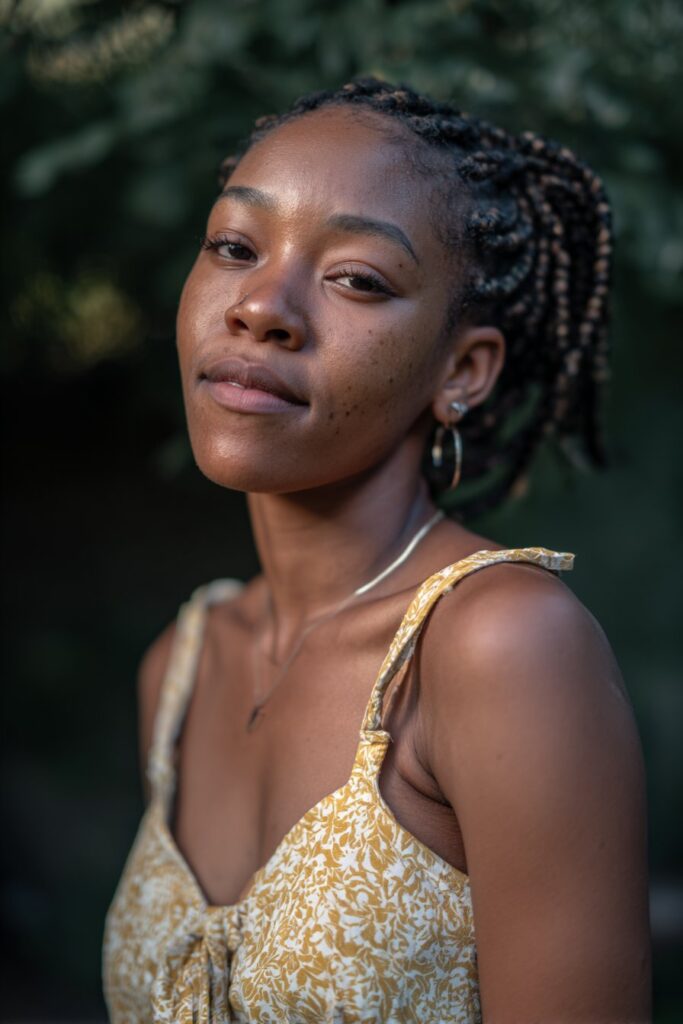 Large sections of hair are fed in to create bold, thick braids with a smooth, gradual buildup.