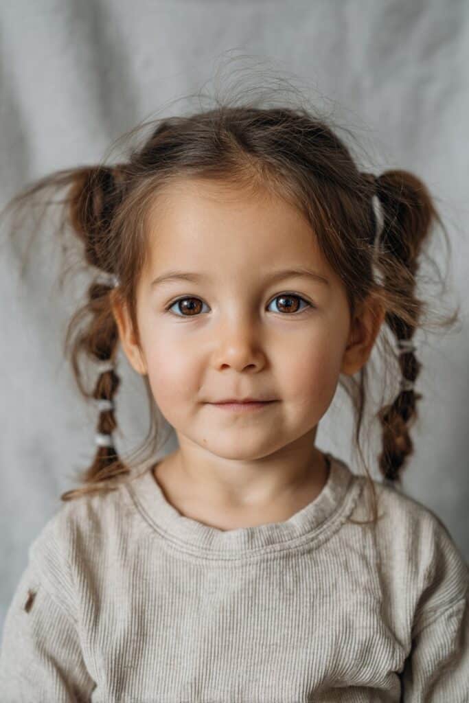Low braided pigtails with beads