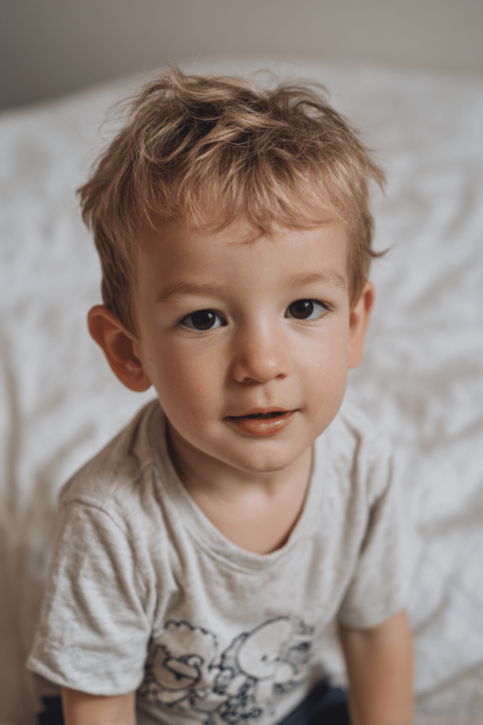 Short mullet haircut for young child