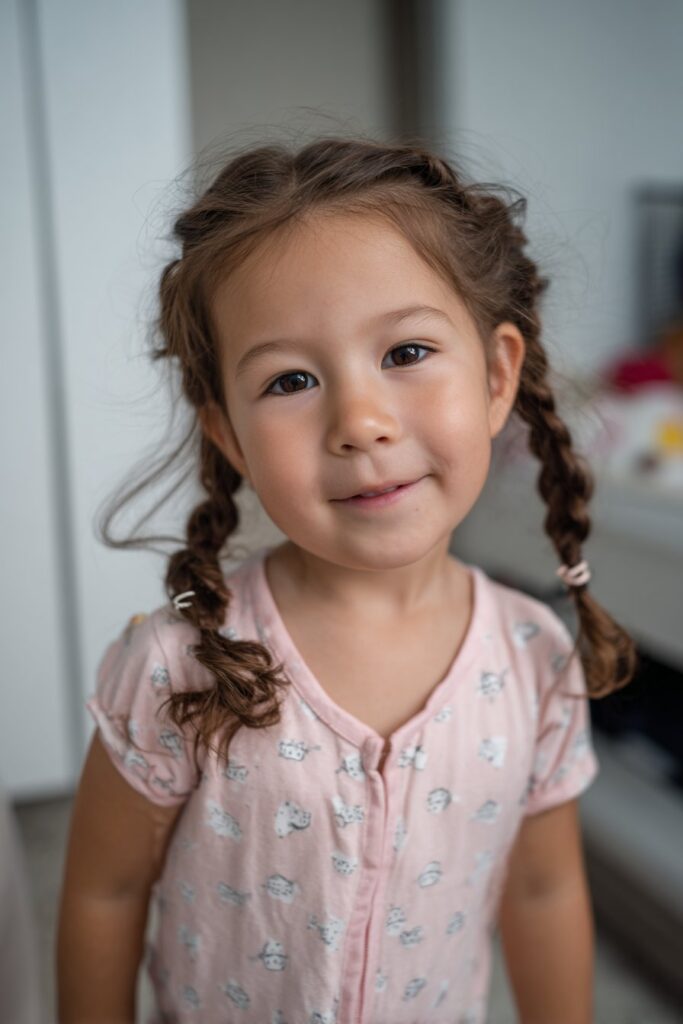 Small side braids with clips