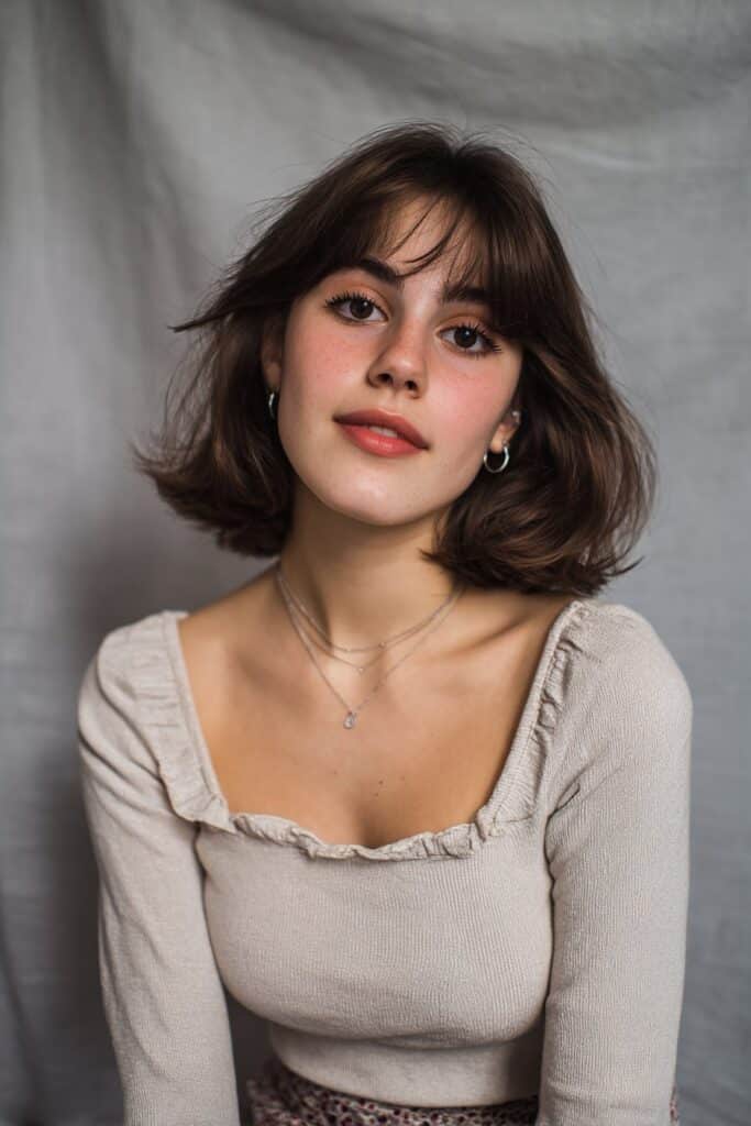 Butterfly layers styled with flipped-out ends for a vintage, retro-inspired shape.