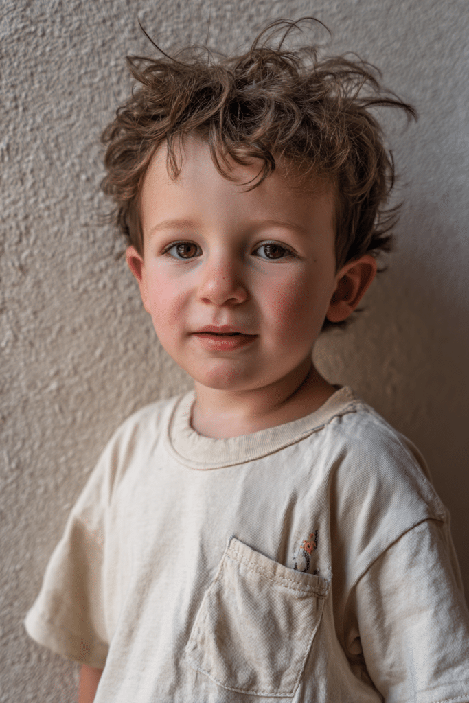 Messy shag-style mullet for toddlers