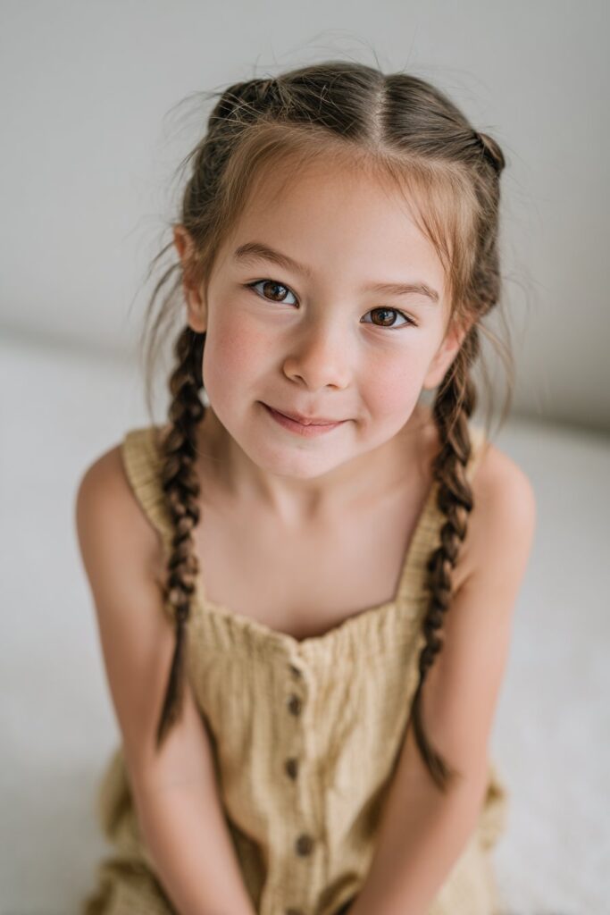 French braids with a side part