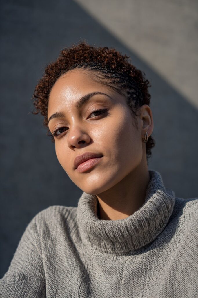 Braids follow a zigzag part pattern, giving the style a creative, geometric look.