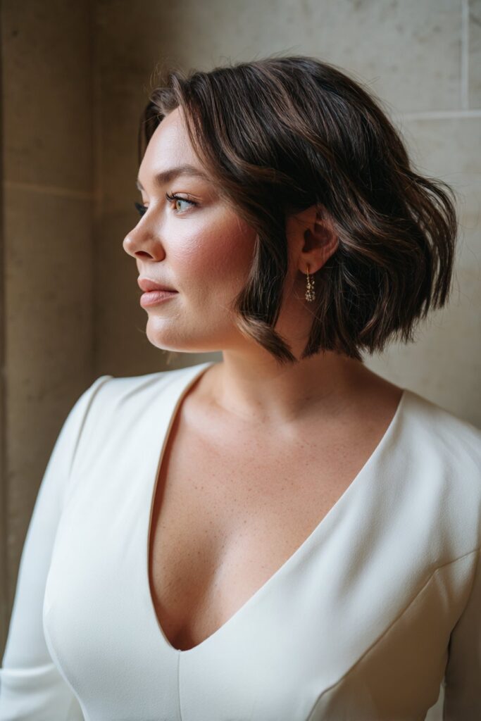 Asymmetrical A-line bob haircut for women