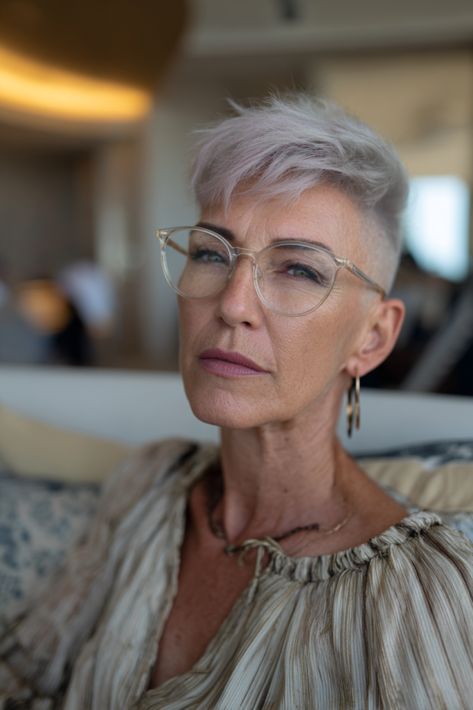 15 Stunning Medium Choppy Pixie Cuts for Women Over 60 12 Asymmetrical pixie hairstyle with side volume