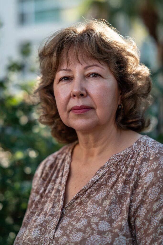 Chin-length bob haircut with bangs