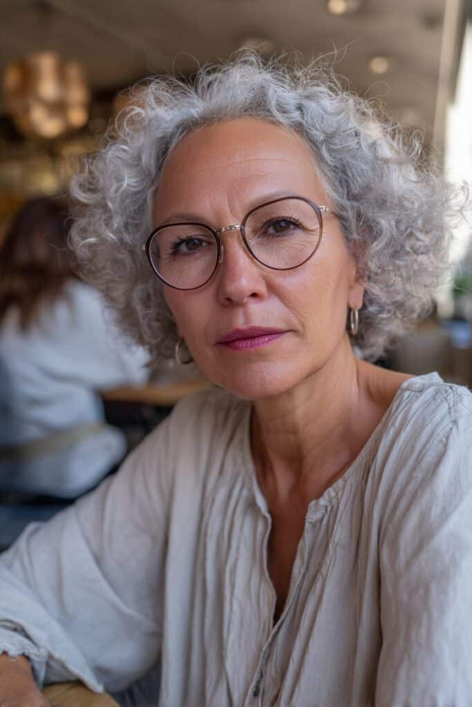 Curly pixie haircut with natural volume
