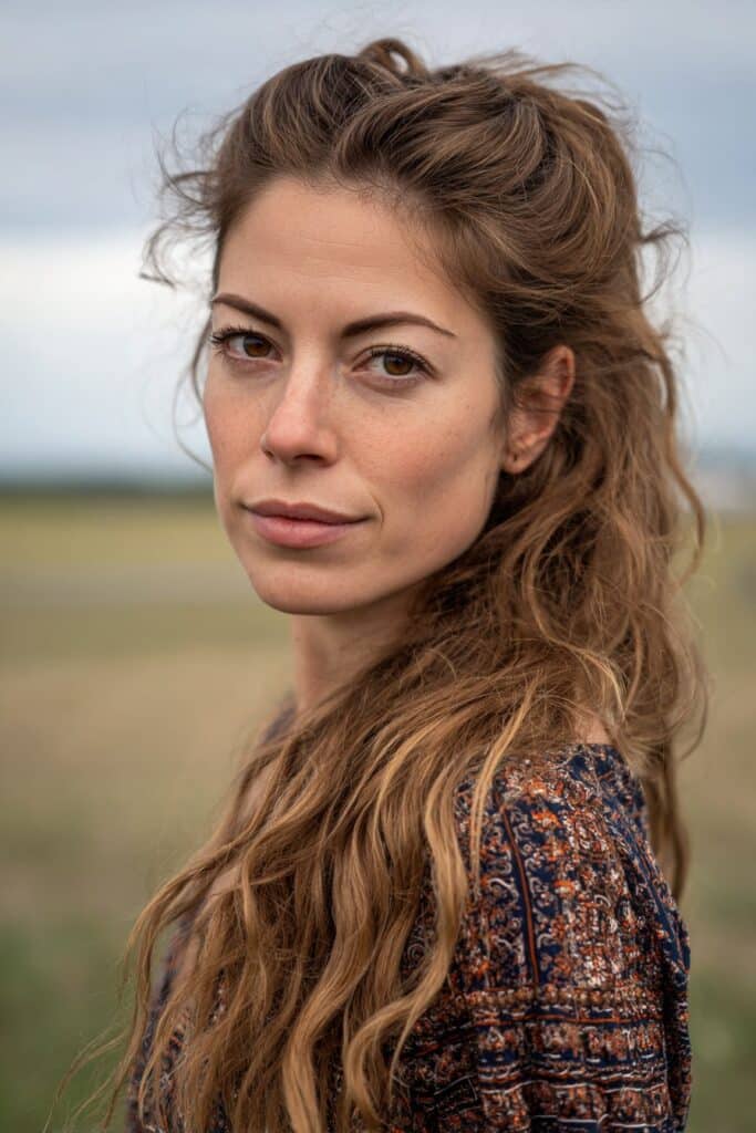 Faux hawk with loose waves.