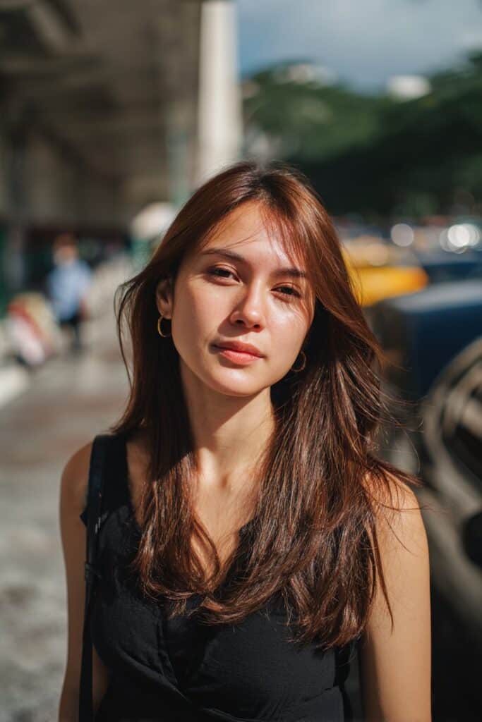 Inverted long bob haircut with stacked back