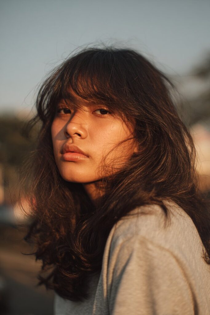 12 Stunning Long Haircuts with Fringe and Bangs 12 Long fringe haircut with subtle natural waves