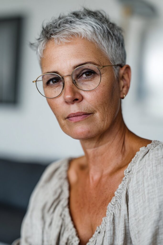 Low-maintenance short pixie haircut for easy styling