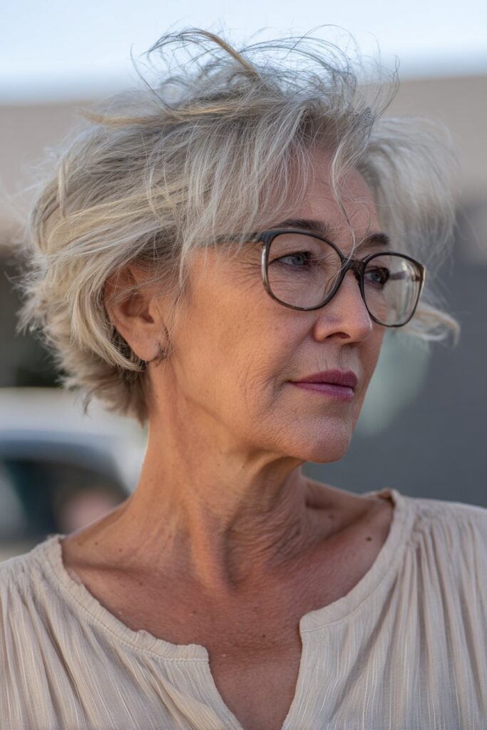 Messy pixie haircut with textured layers