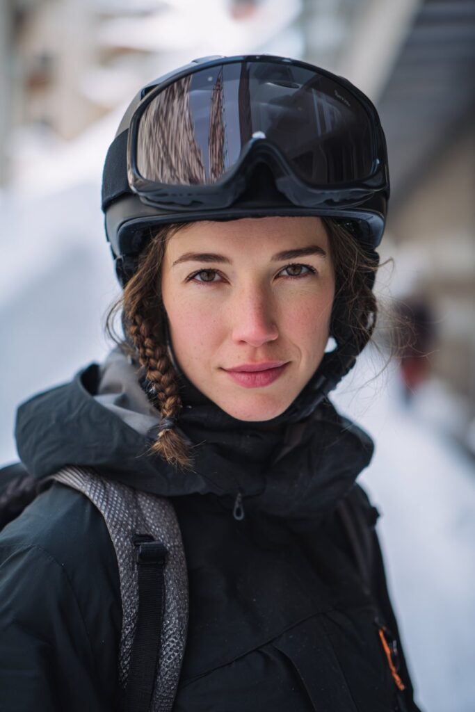 Woman with mini braids at the fringe on short natural hair.