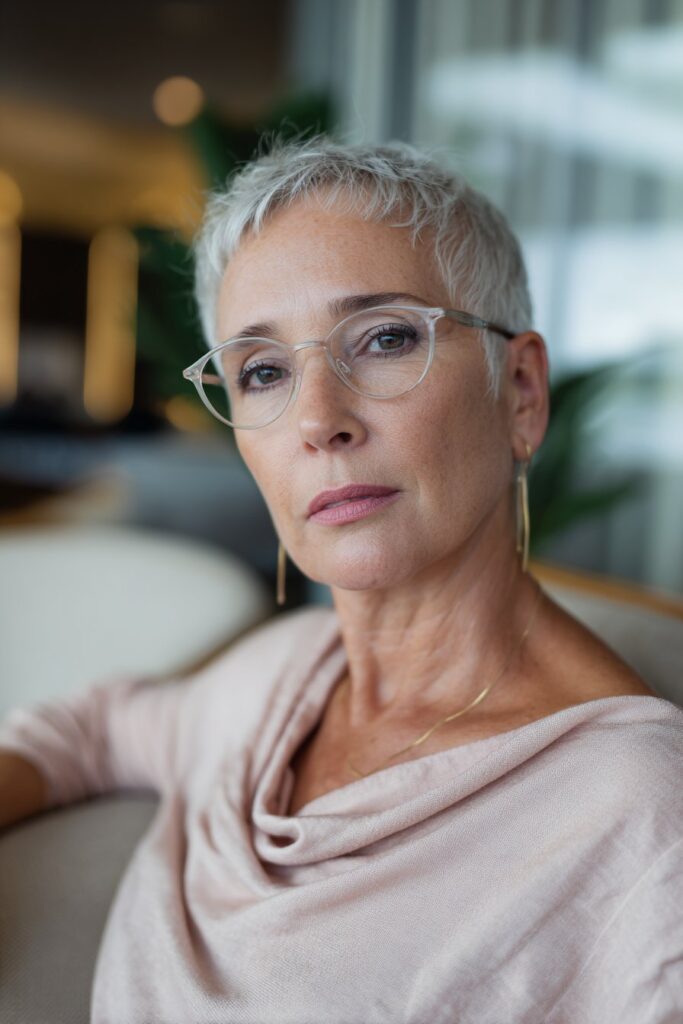 Pixie haircut for older women with fine hair
