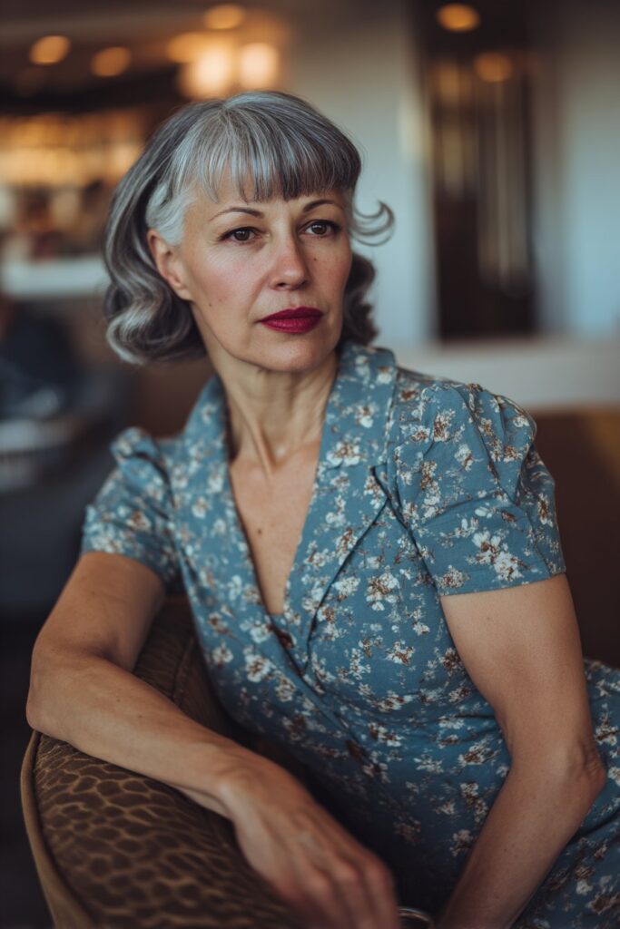 Retro-inspired old money bob with finger wave bangs