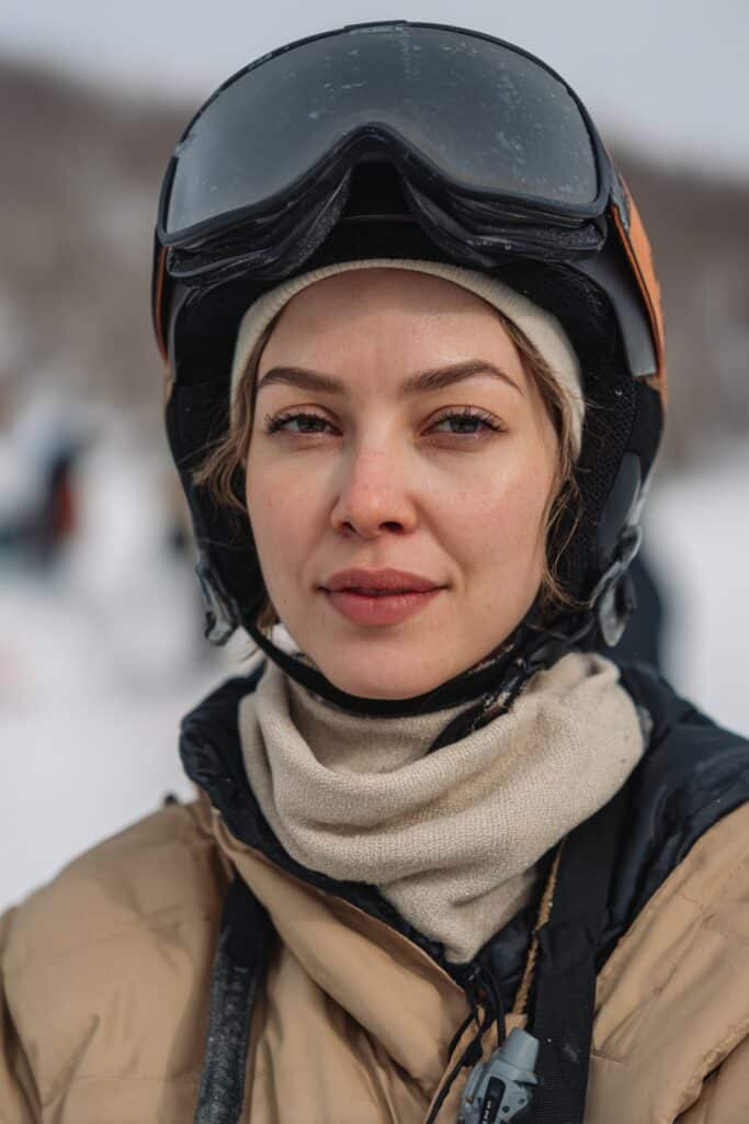 Woman with short hair styled using a jersey headband.