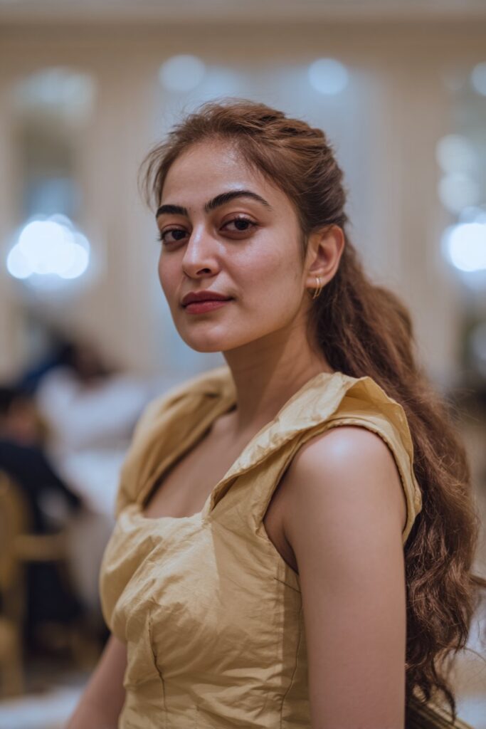 Bridesmaid side hairstyle French twist with added volume