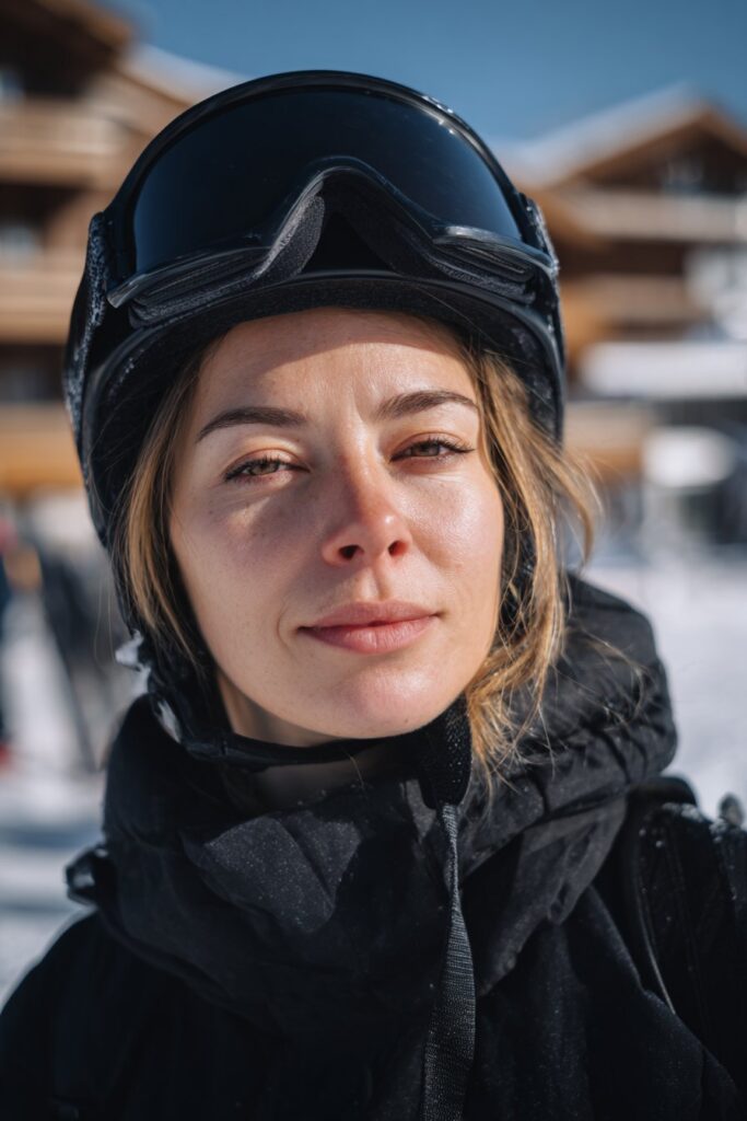 Woman with side-swept pixie haircut styled with sleek gel finish.
