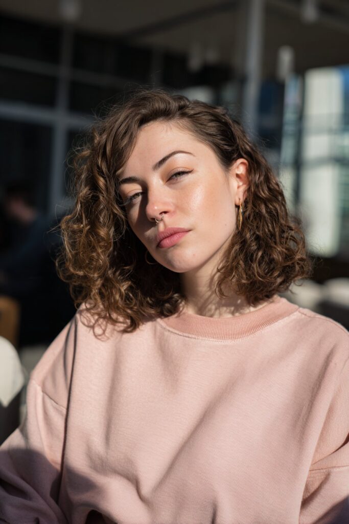 12 Gorgeous Updos for Curly Shoulder Length Hair 11 Side swept twist hairstyle