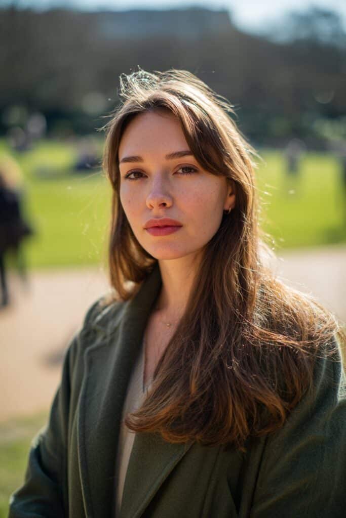 Soft layered long bob with wispy ends for light texture