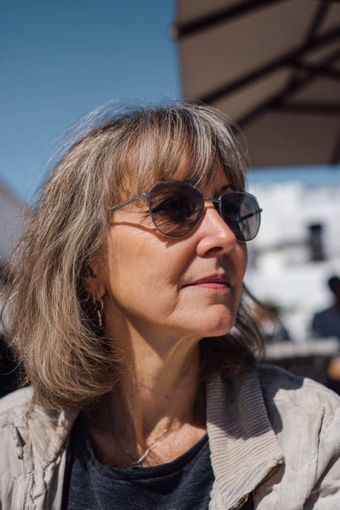 Textured bob with choppy bangs modern old money style