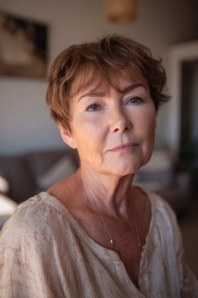 Textured pixie cut hairstyle for short hair