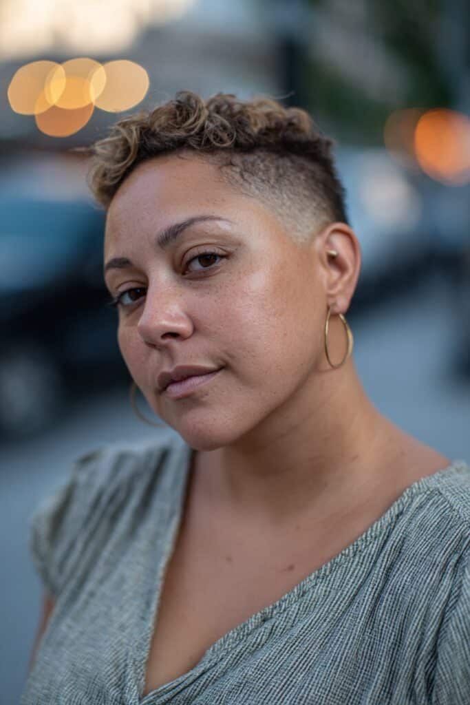 Textured pixie undercut flattering fat face and thin hair