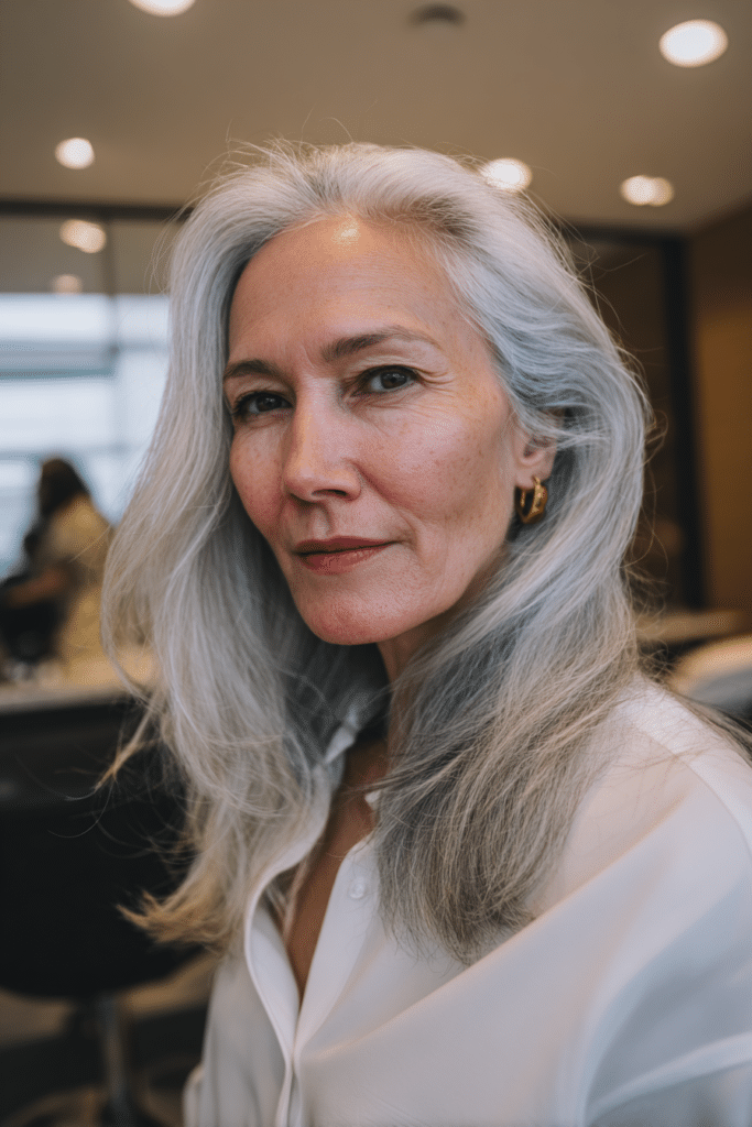 Textured salt and pepper lob with blended gray tones